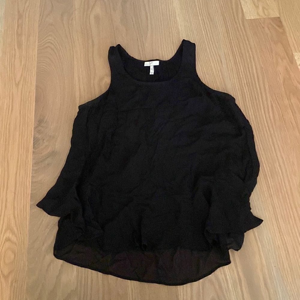 Joie black chiffon tank top XS